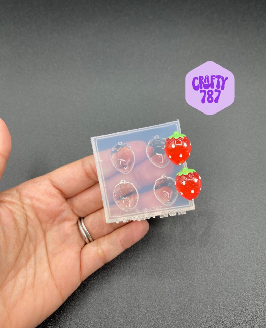 Strawberry 2D Silicone Mold, Resin Mold, Polymer Clay (A15)